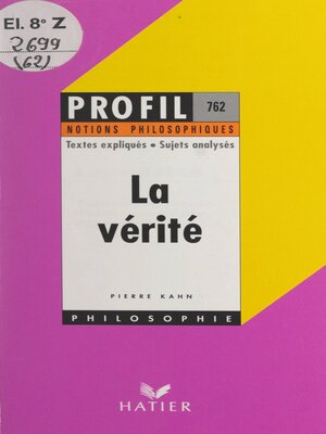 cover image of La vérité